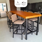 Banqueta Camila em Corda N&aacute;utica com Estofado Baixo