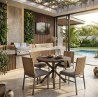 Cadeira Camila em Corda N&aacute;utica com Estofado Baixo