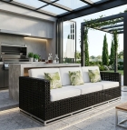 Sof&aacute; Cancun 03 Lugares em Fibra Sint&eacute;tica 