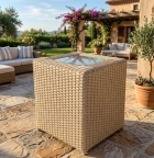 Mesa Lateral Caribe com Vidro em Fibra Sint&eacute;tica