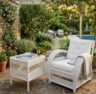 Mesa Lateral Ipanema com Vidro em Fibra Sint&eacute;tica