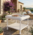 Mesa Lateral Itaip&uacute; com Vidro em Fibra Sint&eacute;tica