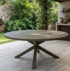Mesa Vilaça Tampo em Alumínio Pés em X com Giratório 180cm Diâmetro