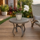 Mesa Lateral Tampo em Alum&iacute;nio 50cm Di&acirc;metro